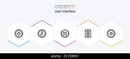 User Interface 25 Line icon pack including user. arrow. interface. user. mobile phone Stock Vector