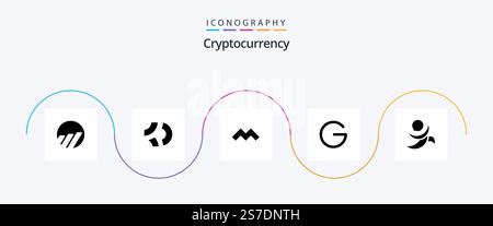 Cryptocurrency Glyph 5 Icon Pack Including crypto . gulden . crypto . crypto currency Stock Vector