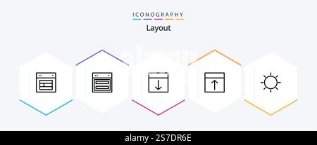 Layout 25 Line icon pack including . . layout. tool. layout Stock Vector