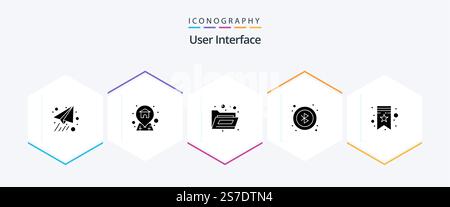 User Interface 25 Glyph icon pack including . . storage. tag. bookmarks Stock Vector