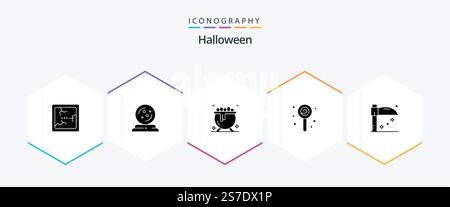 Halloween 25 Glyph icon pack including . holiday. halloween. halloween. lollipop Stock Vector