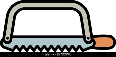Small hand saw icon outline vector. Work construction. Repair tool. Small hand saw icon outline vector. Work construction Stock Vector