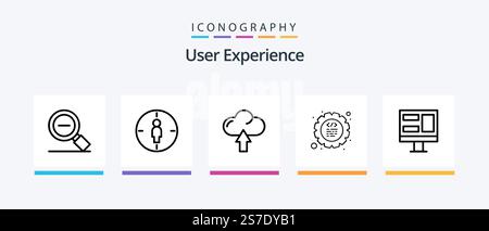 User Experience Line 5 Icon Pack Including . mouse. delete. cursor. plus. Creative Icons Design Stock Vector