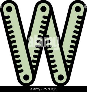 Carpenter measurement icon outline vector. Work tool. Work construction. Carpenter measurement icon outline vector. Work tool Stock Vector