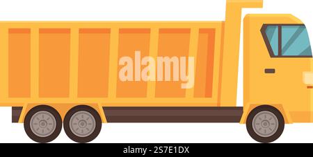 Yellow truck icon cartoon vector. Tipper construction. Machine vehicle. Yellow truck icon cartoon vector. Tipper construction Stock Vector