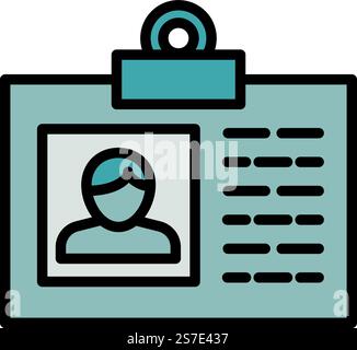 Police id card icon outline vector. Security policeman. Law crime. Police id card icon outline vector. Security policeman Stock Vector
