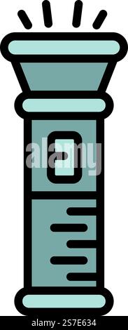 Policeman flashlight icon outline vector. Justice officer. Military power. Policeman flashlight icon outline vector. Justice officer Stock Vector