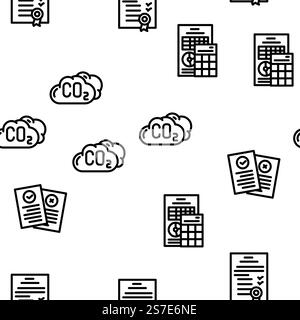environmental social governance vector seamless pattern thin line illustration. environmental social governance vector seamless pattern Stock Vector