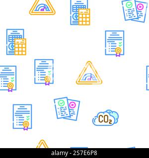 environmental social governance vector seamless pattern thin line illustration. environmental social governance vector seamless pattern Stock Vector