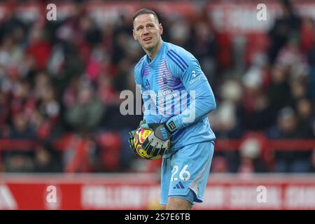 Matz Sels of Nottingham Forest looks dejected after the teams defeat