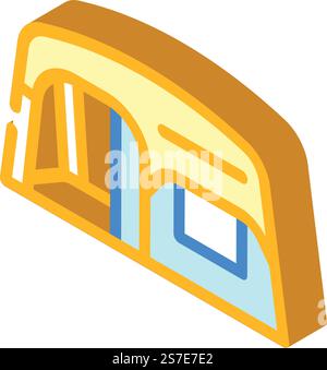 shelter tent vacation isometric icon vector. shelter tent vacation sign. isolated symbol illustration. shelter tent vacation isometric icon vector illustration Stock Vector