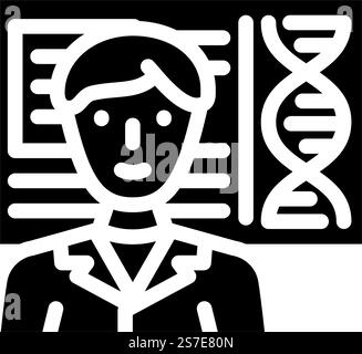 biomedical engineer worker glyph icon vector. biomedical engineer worker sign. isolated symbol illustration. biomedical engineer worker glyph icon vector illustration Stock Vector