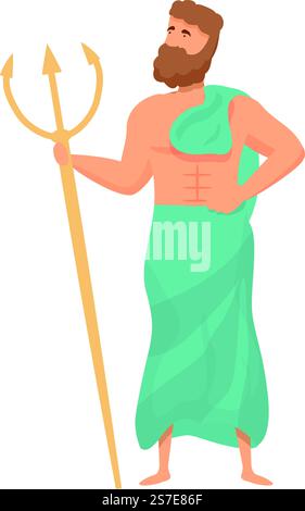 Ancient Greek god Poseidon cartoon illustration Stock Vector Image ...