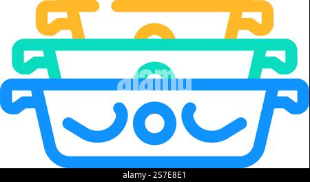 ceramic baking dish kitchen cookware color icon vector. ceramic baking dish kitchen cookware sign. isolated symbol illustration. ceramic baking dish kitchen cookware color icon vector illustration Stock Vector