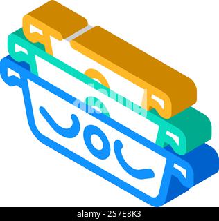 ceramic baking dish kitchen cookware isometric icon vector. ceramic baking dish kitchen cookware sign. isolated symbol illustration. ceramic baking dish kitchen cookware isometric icon vector illustration Stock Vector