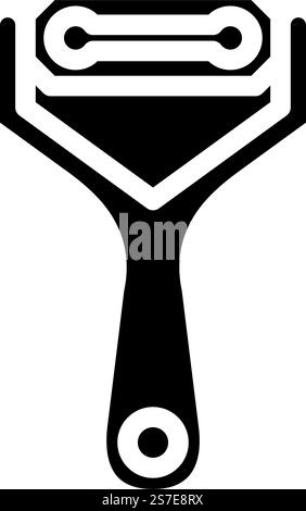 vegetable peeler kitchen cookware glyph icon vector. vegetable peeler kitchen cookware sign. isolated symbol illustration. vegetable peeler kitchen cookware glyph icon vector illustration Stock Vector