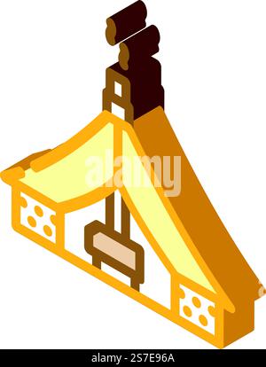 canvas tent vacation isometric icon vector. canvas tent vacation sign. isolated symbol illustration. canvas tent vacation isometric icon vector illustration Stock Vector