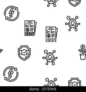 environmental social governance vector seamless pattern thin line illustration. environmental social governance vector seamless pattern Stock Vector
