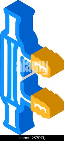 water condenser chemical glassware lab isometric icon vector. water condenser chemical glassware lab sign. isolated symbol illustration. water condenser chemical glassware lab isometric icon vector illustration Stock Vector