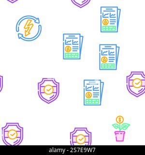 environmental social governance vector seamless pattern thin line illustration. environmental social governance vector seamless pattern Stock Vector