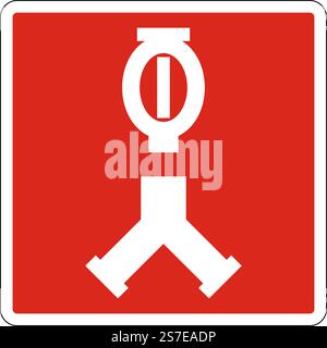 Siamese Automatic Sprinkler Connection Sign Stock Vector