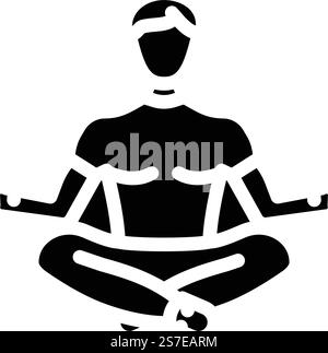 mindfulness practice headache treatment glyph icon vector. mindfulness practice headache treatment sign. isolated symbol illustration. mindfulness practice headache treatment glyph icon vector illustration Stock Vector