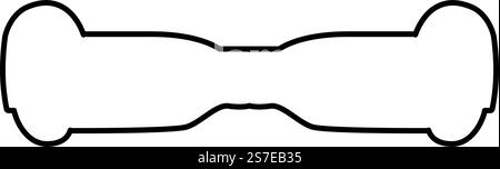 Gyro board scooter hoverboard two wheel electric self balancing eco contour outline line icon black color vector illustration image thin flat style simple. Gyro board scooter hoverboard two wheel electric self balancing eco contour outline line icon black color vector illustration image thin flat style Stock Vector