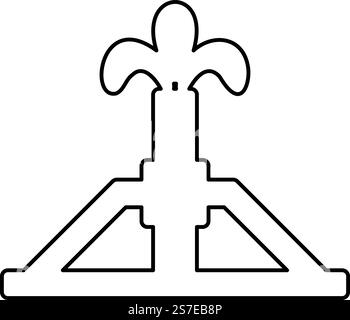 Oil derrick rig gusher contour outline line icon black color vector illustration image thin flat style simple. Oil derrick rig gusher contour outline line icon black color vector illustration image thin flat style Stock Vector