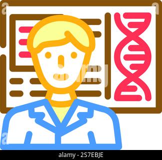biomedical engineer worker color icon vector. biomedical engineer worker sign. isolated symbol illustration. biomedical engineer worker color icon vector illustration Stock Vector