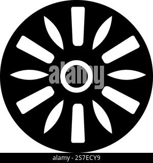 Drum industry circle round icon black color vector illustration image flat style simple. Drum industry circle round icon black color vector illustration image flat style Stock Vector