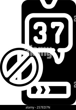 minimize phone use headache treatment glyph icon vector. minimize phone use headache treatment sign. isolated symbol illustration. minimize phone use headache treatment glyph icon vector illustration Stock Vector