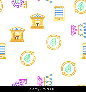 environmental social governance vector seamless pattern thin line illustration. environmental social governance vector seamless pattern Stock Vector