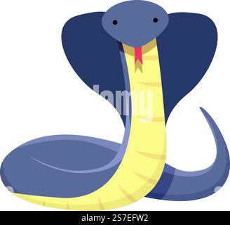 Blue king cobra icon cartoon vector. Snake head. Wild art. Blue king cobra icon cartoon vector. Snake head Stock Vector