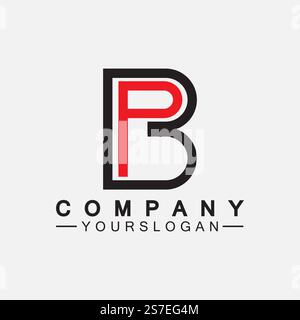 PB letter logo. Creative and Minimalist Letter BP PB Logo Design Stock Vector