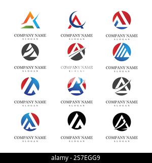 Futuristic Triangle Chain logo design inspiration Stock Vector