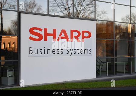 Germany, Paderborn, Januar 19. 2025, sign or lettering of SHARP Business Systems, offers innovative products and solutions in the business sector Stock Photo