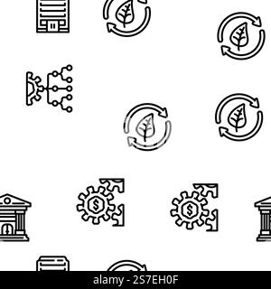 environmental social governance vector seamless pattern thin line illustration. environmental social governance vector seamless pattern Stock Vector