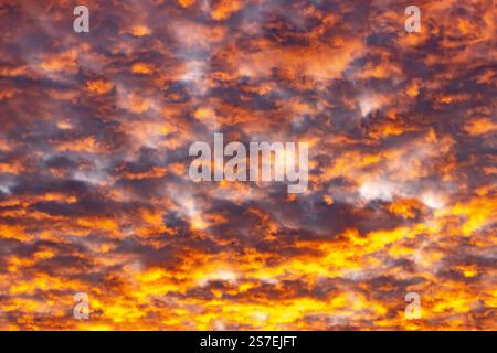 dramatic cloud cover at sunset Stock Photo