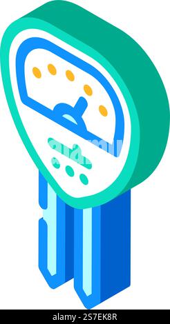 soil ph meter garden tool isometric icon vector. soil ph meter garden tool sign. isolated symbol illustration. soil ph meter garden tool isometric icon vector illustration Stock Vector
