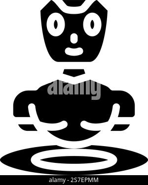 modern chat bot glyph icon vector. modern chat bot sign. isolated symbol illustration. modern chat bot glyph icon vector illustration Stock Vector