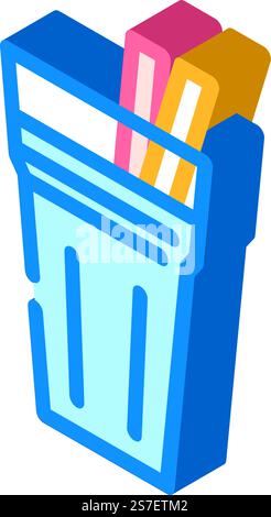 milk smoothie drink isometric icon vector. milk smoothie drink sign. isolated symbol illustration. milk smoothie drink isometric icon vector illustration Stock Vector