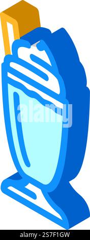 ice cream smoothie drink isometric icon vector. ice cream smoothie drink sign. isolated symbol illustration. ice cream smoothie drink isometric icon vector illustration Stock Vector