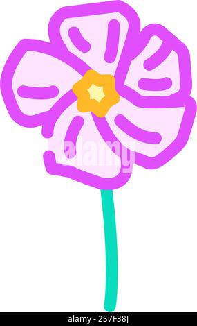 periwinkle flower spring color icon vector. periwinkle flower spring sign. isolated symbol illustration. periwinkle flower spring color icon vector illustration Stock Vector