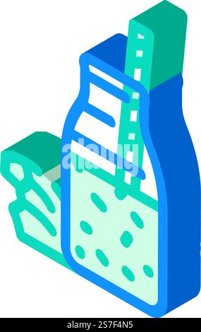water smoothie drink isometric icon vector. water smoothie drink sign. isolated symbol illustration. water smoothie drink isometric icon vector illustration Stock Vector