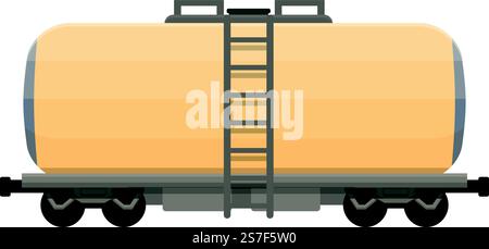 Tank wagon icon cartoon vector. Train cargo. Transport oil. Tank wagon ...