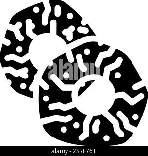 pineapple dried fruit glyph icon vector. pineapple dried fruit sign. isolated symbol illustration. pineapple dried fruit glyph icon vector illustration Stock Vector