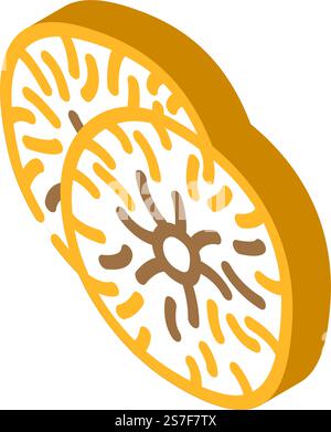 figs dried fruit isometric icon vector. figs dried fruit sign. isolated symbol illustration. figs dried fruit isometric icon vector illustration Stock Vector