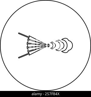 Bellows blacksmith wind vintage icon in circle round black color vector illustration image outline contour line thin style simple. Bellows blacksmith wind vintage icon in circle round black color vector illustration image outline contour line thin style Stock Vector