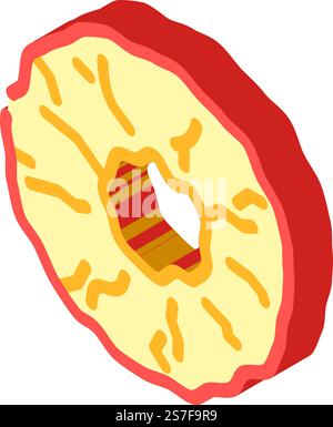 apple dried fruit isometric icon vector. apple dried fruit sign. isolated symbol illustration. apple dried fruit isometric icon vector illustration Stock Vector