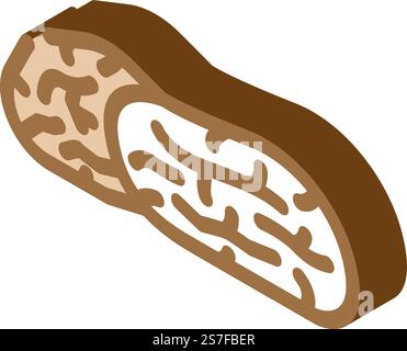 dates dried fruit isometric icon vector. dates dried fruit sign. isolated symbol illustration. dates dried fruit isometric icon vector illustration Stock Vector